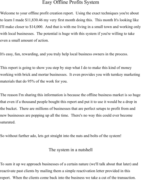 Product picture Offline Profits